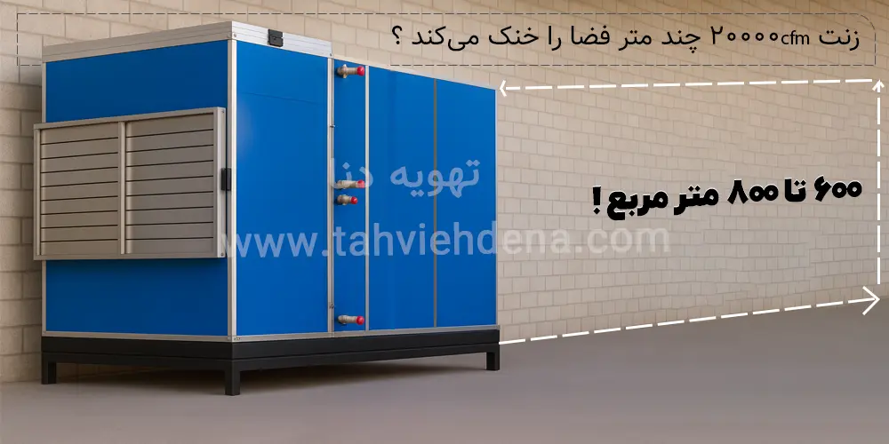 بررسی و مشاهده اینکه زنت 20000cfm فضایی چند متری را خنک می کند؟